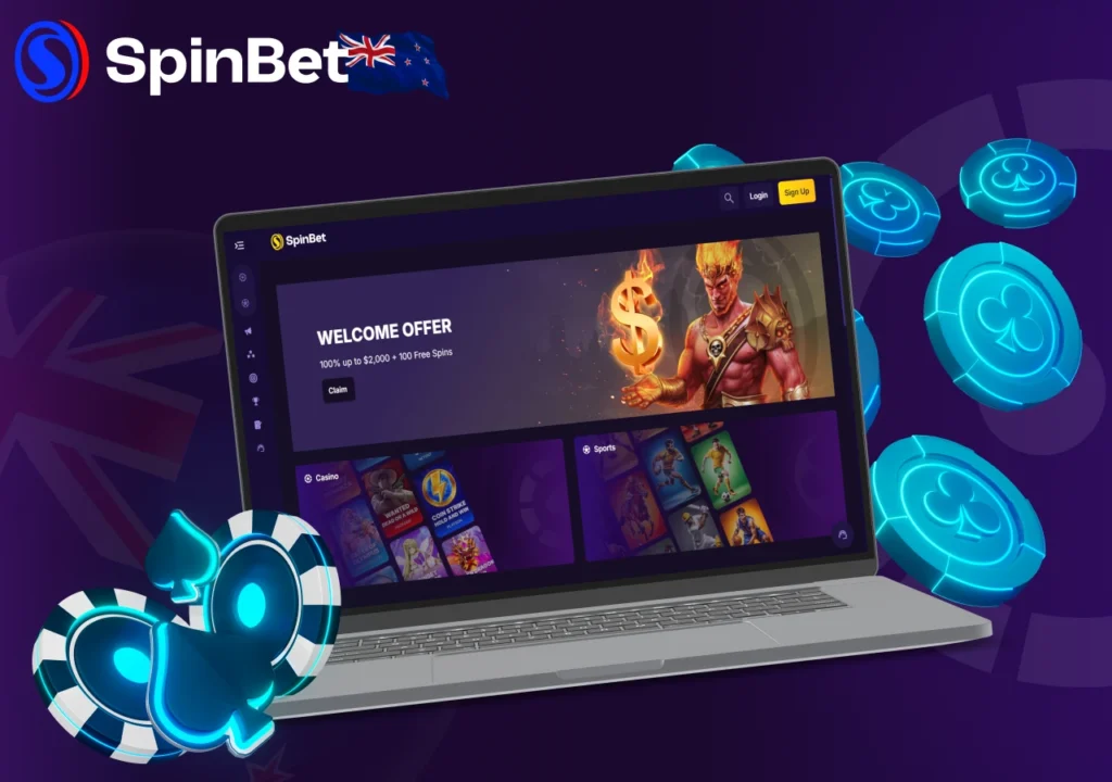 SpinBet platform offers sports betting and casino features with wide functionality.